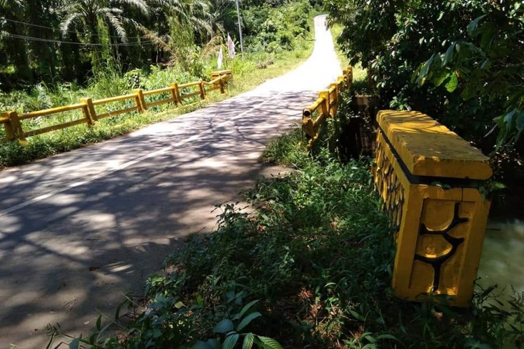 Jembatan tampak mulai tegerus