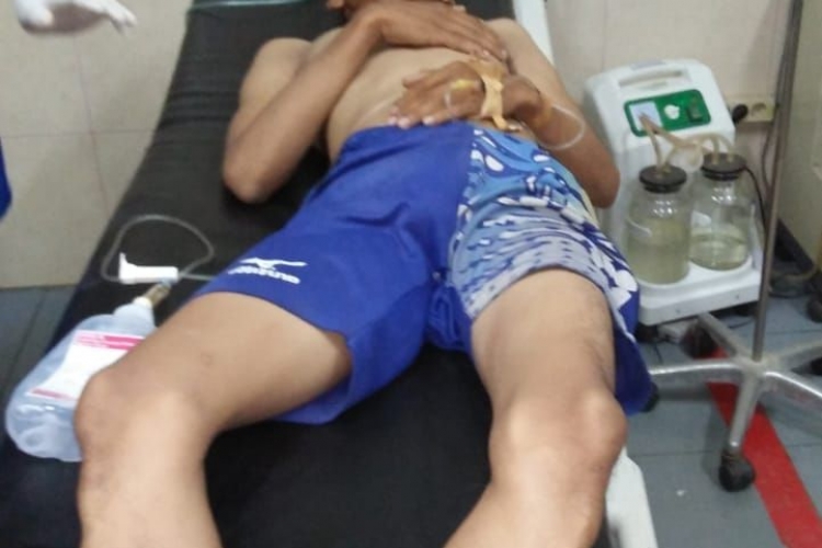 Tampak Korban Terbaring di Rumah Sakit