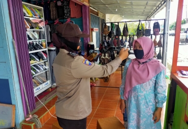 Sasar Pertokoan dan Kawasan Pasar, Polres Lebong Himbau Prokes