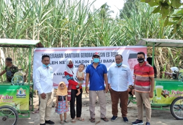 KADIN dan PWI Batu Bara Salurkan Becak Penggiling Tebu Ke KUPTM 