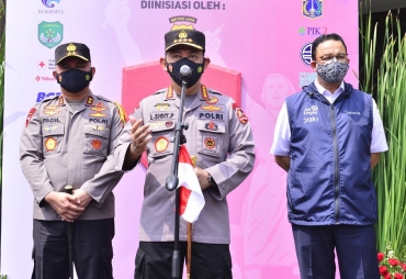 Launching Gerakan Vaksinasi Merdeka Kapolri Himbau Tetap Disiplin Prokes 