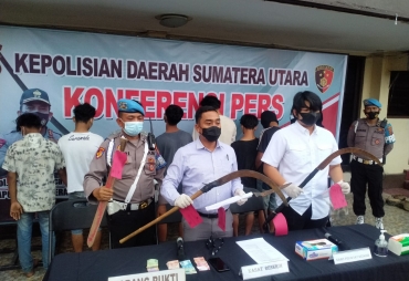 Polrestabes Medan dan Polsek Patumbak Gulung 9 Anggota Geng Motor 