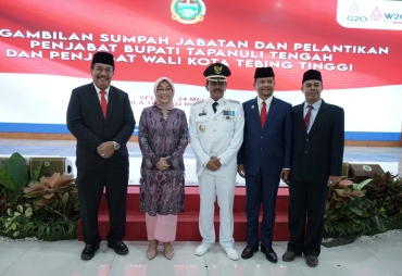 Wabup Asahan Hadiri pelantikan Pj Bupati Tapteng dan Pj Walikota Tebing Tinggi