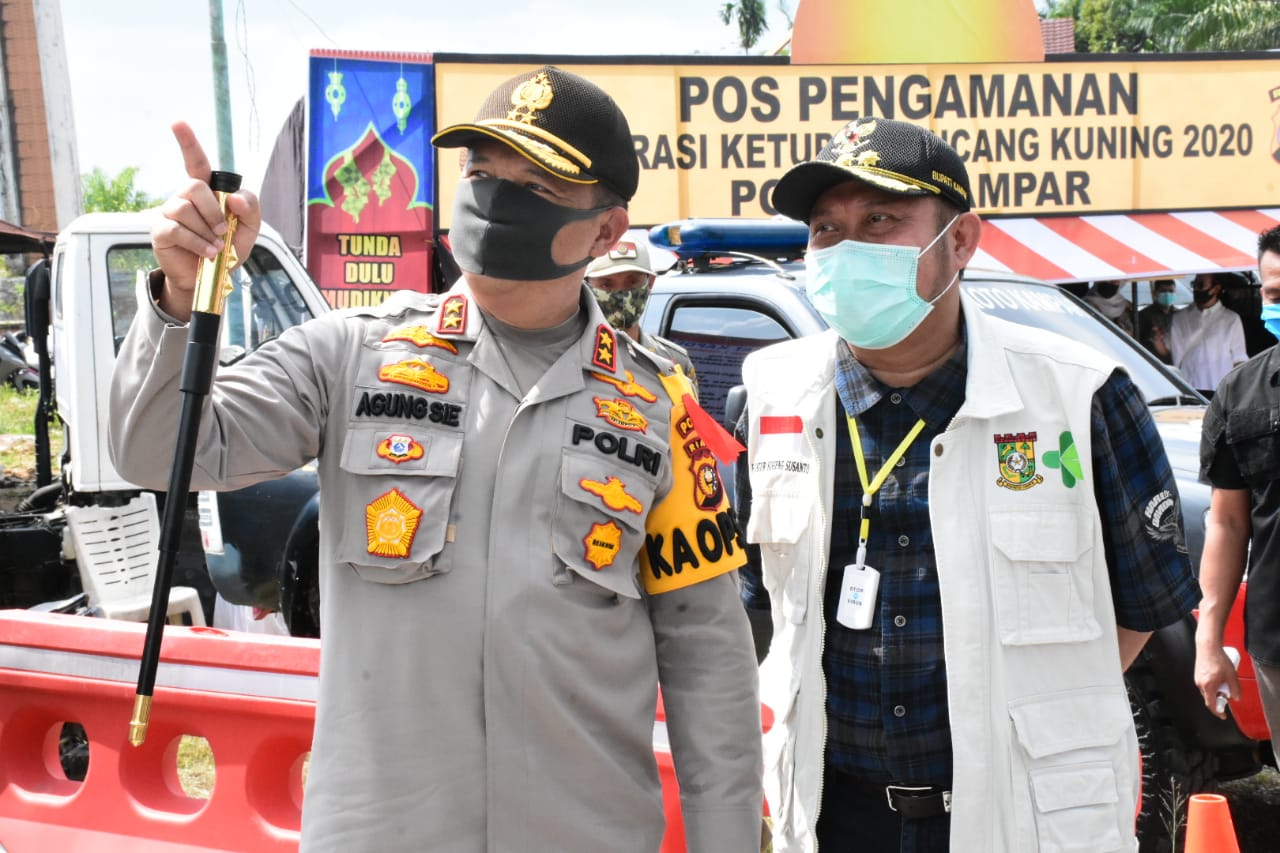 Kapolda dan Bupati Kampar Cek Arus Lalin di Perbatasan Sumbar-Riau