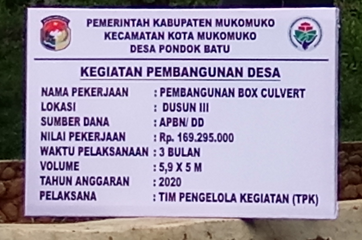 Pembangunan Box Culvert dan Penjualan Aset Desa Pondok Batu Diduga Cacat Hukum