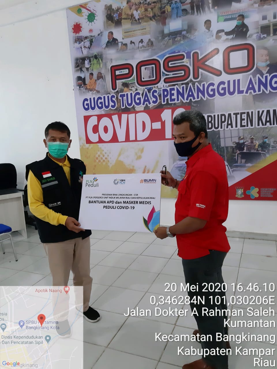 Sinergi Lawan Corona PLN ULP Bangkinang Serahkan Bantuan APD