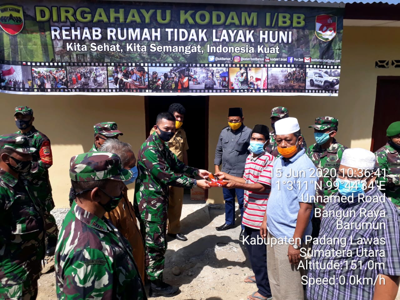 Dandim 0212/Tapsel Serahkan Hasil Rehab RTLH