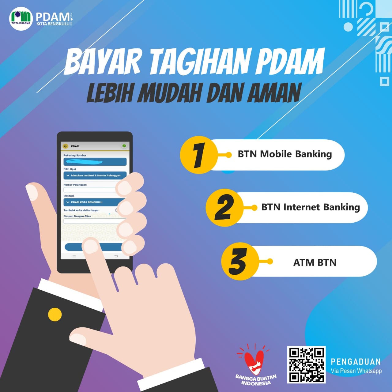 Pakai Mobile Banking Bayar Tagihan PDAM Cukup Dirumah Saja