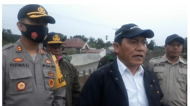 Bupati Karo Tinjau Lokasi Aliran Lahar Dingin di Sukatendel