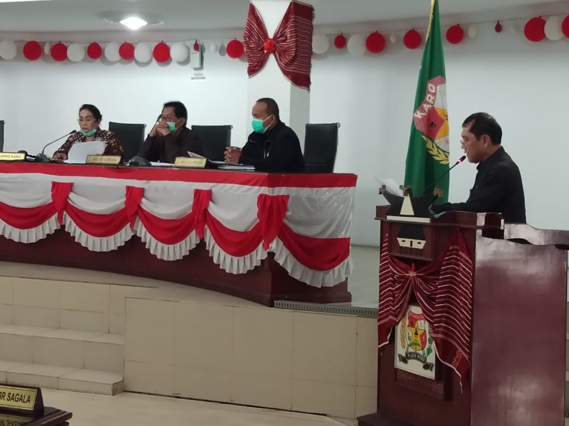 Bupati Karo Sampaikan Nota Pengantar P-APBD TA 2020
