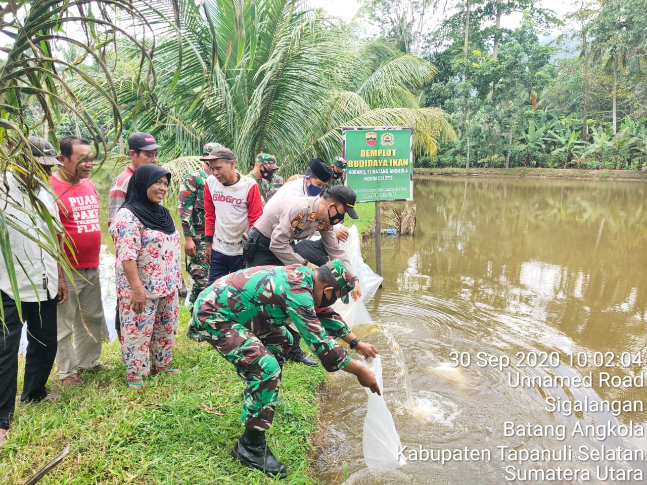 Koramil 11/BA Taburkan Benih Ikan Air Tawar