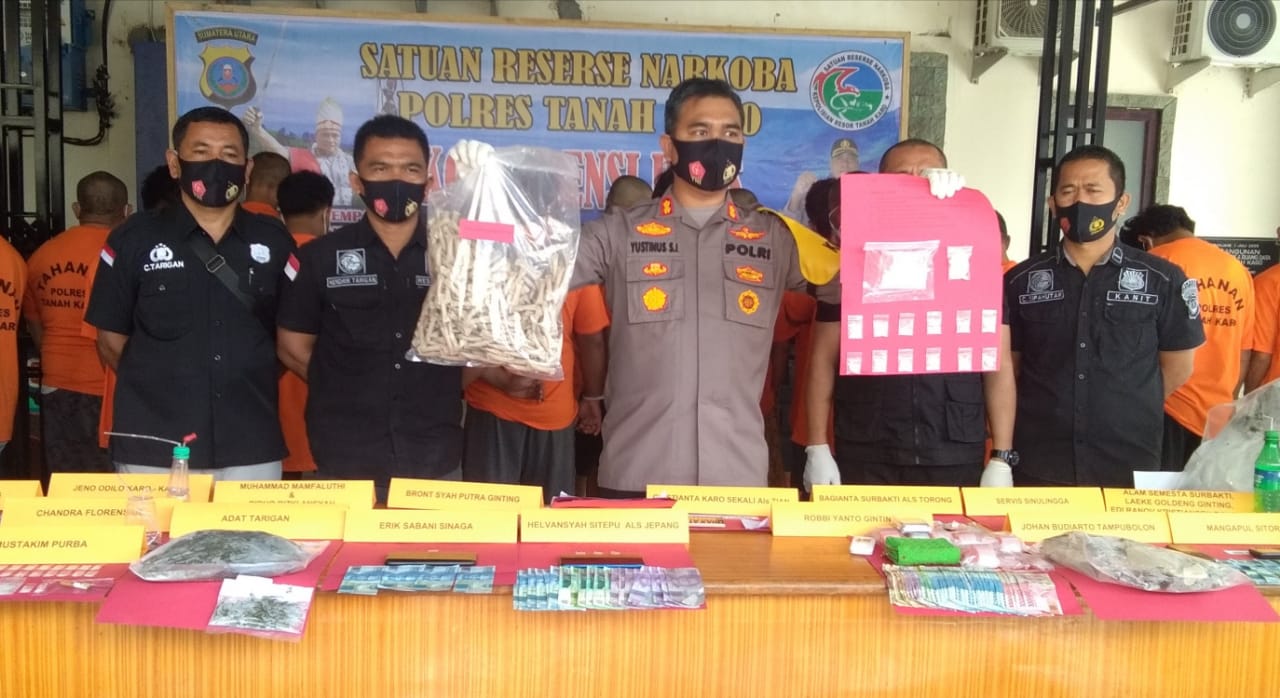 Polres Tanah Karo Tangkap 22 Tersangka Kasus Narkotika