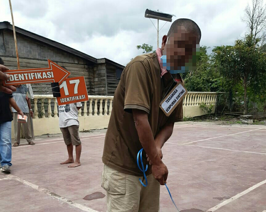 Polsek Tigapanah Gelar Rekontruksi Kasus Pembunuhan