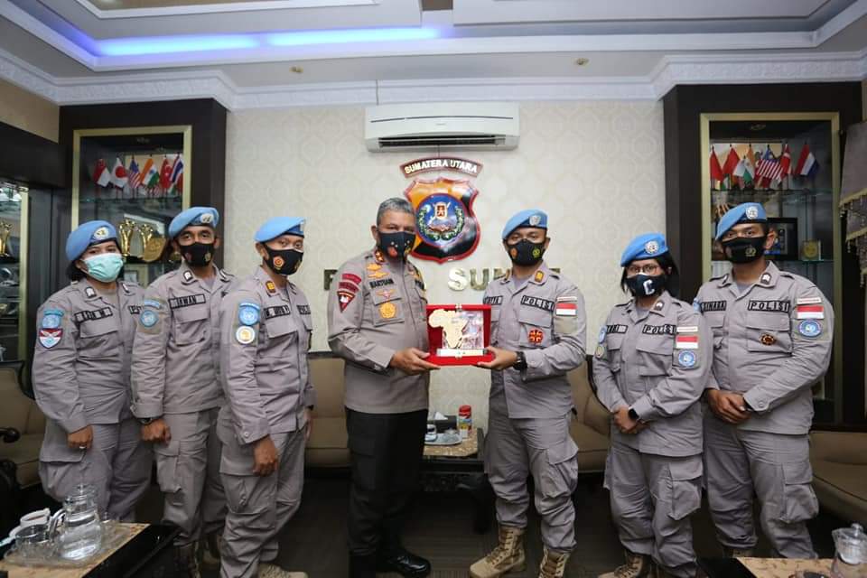 Kapolda Sumut Sambut Kepulangan 6 Personil yang Bertugas di Afrika