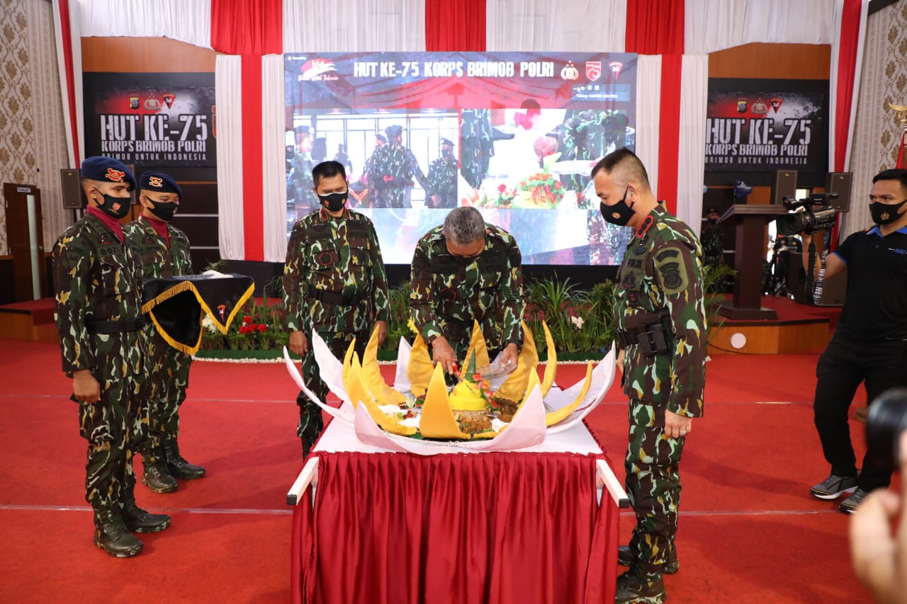 Kapolda Sumut Hadiri Upacara HUT Korps Brimob ke-75 Secara Virtual