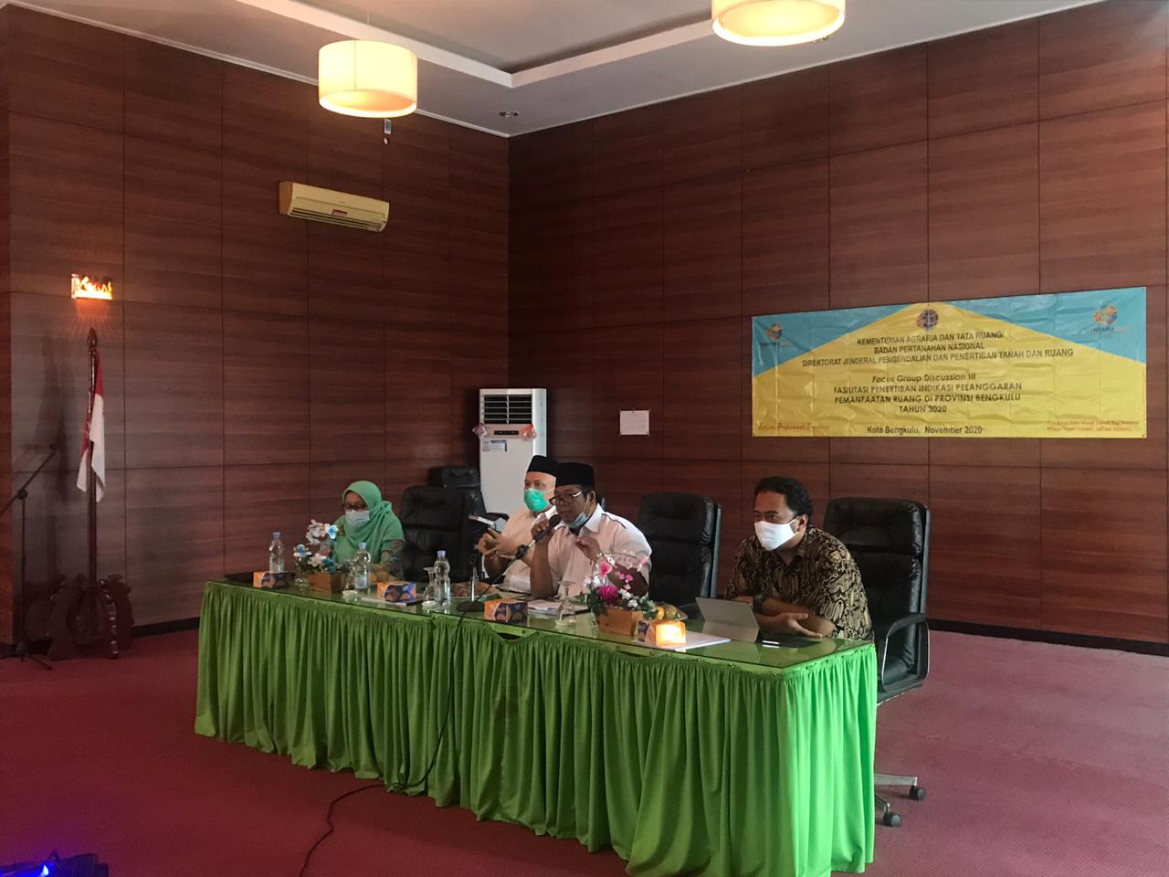 Sanksi Pelanggaran Pemanfaatan Ruang Pemprov Bengkulu dan KATR Gelar FGD ke-