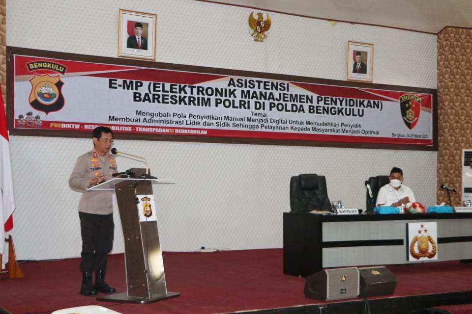 Kapolda Bengkulu Buka Pelatihan E-MP Kepada Seluruh Penyidik Polda Dan Polres