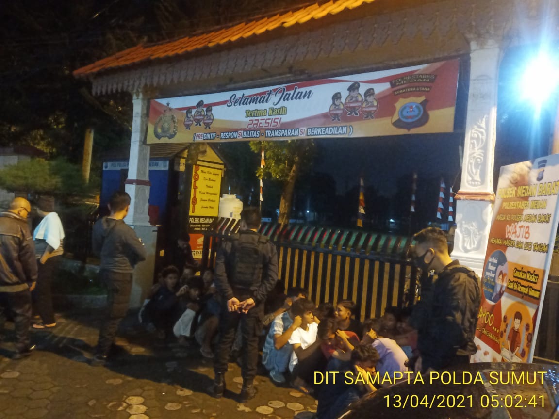 Rajawali Sabhara Polda Sumut Amankan 23 Remaja Terlibat Tawuran