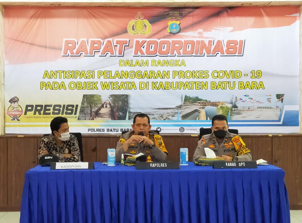 Kapolres Batu Bara Gelar Rakor Antisipasi Pelanggar Prokes di Objek Wisata 