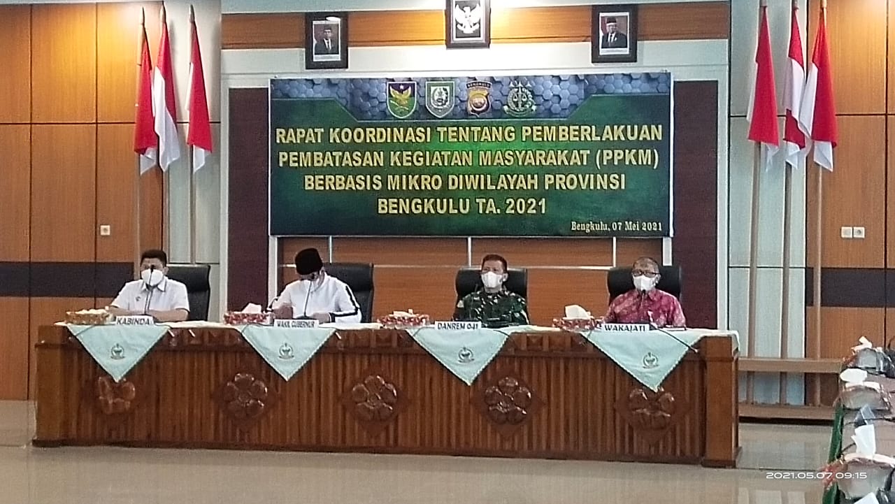 Pemprov Bengkulu Siap Terapkan PPKM Pada Saat Lebaran 