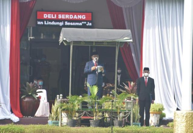 Wabup DeliSerdang Pimpin Upacara Harkitnas Ke-113