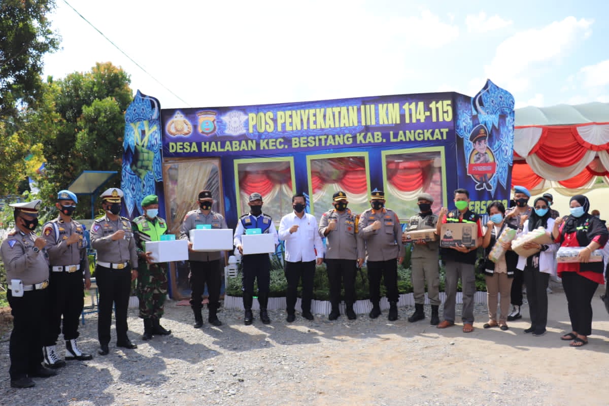 Pastikan Personil Lakukan Pemeriksaan Swab Antigen Dir Reskrimum Cek Pos Penyekatan di Langkat