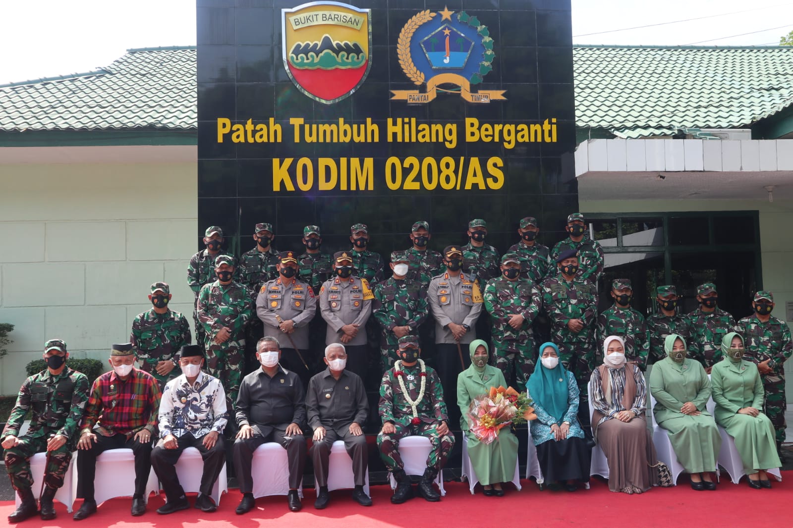 Kapolres Hadiri Kedatangan Danrem 022/PT di Kodim 02/08 Asahan