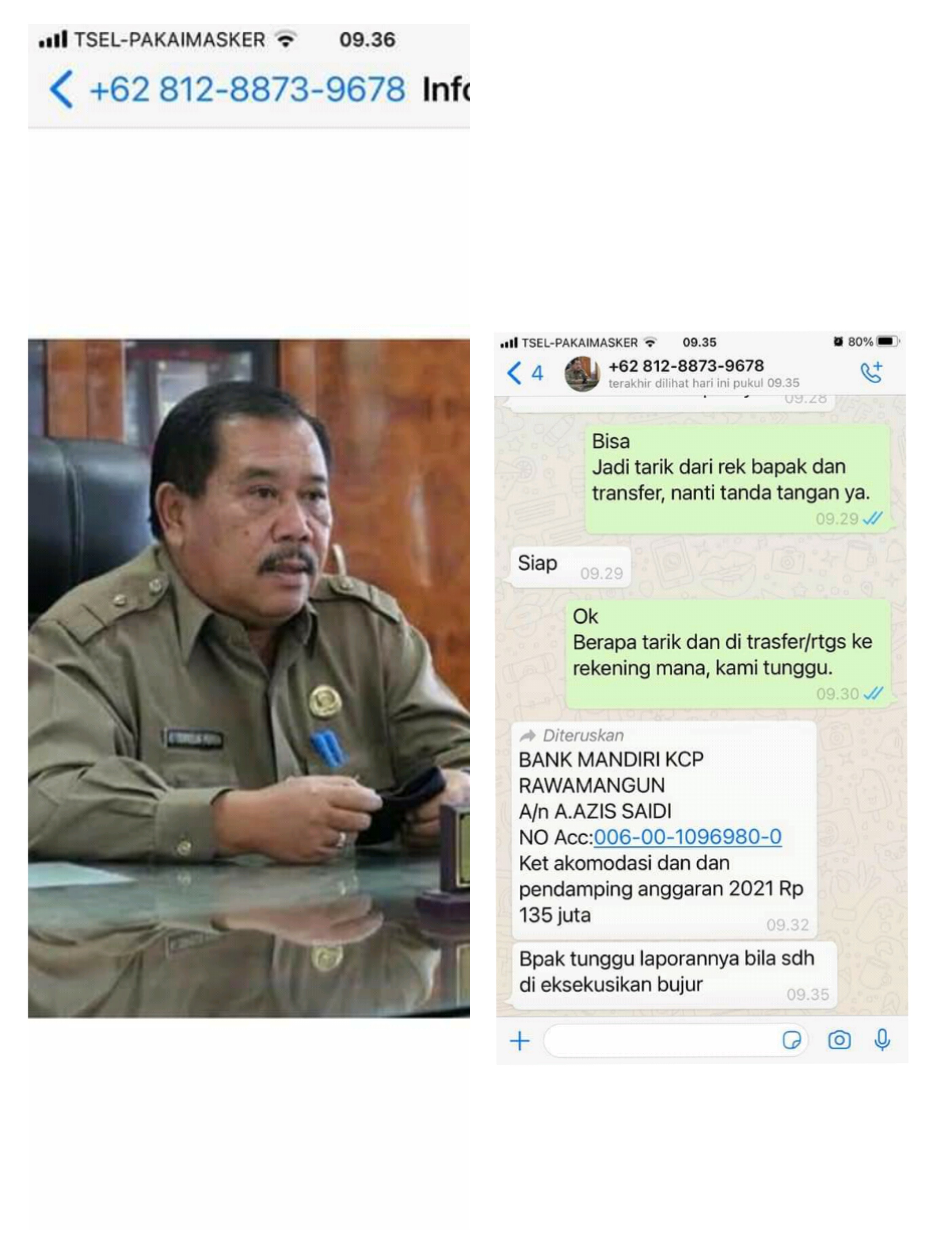 Akun WA Catut Nama Sekda Karo Masyarakat Dihimbau Hati-hati