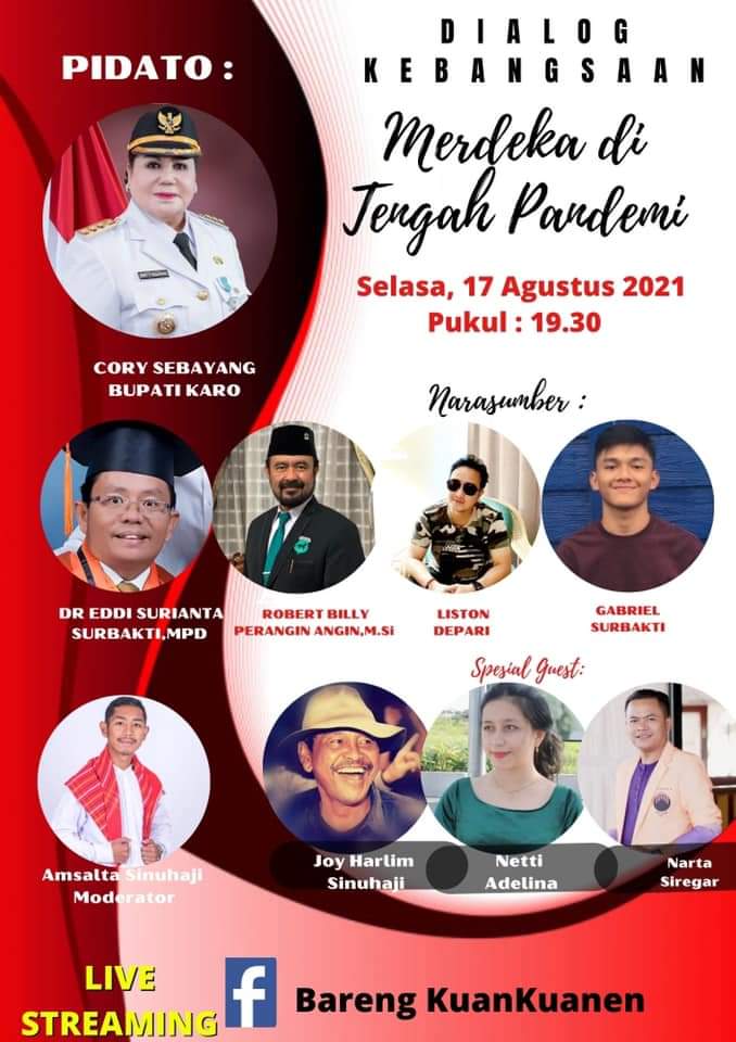 Bupati Karo Gelar Dialog Kebangsaan Merdeka Ditengah Pandemi 