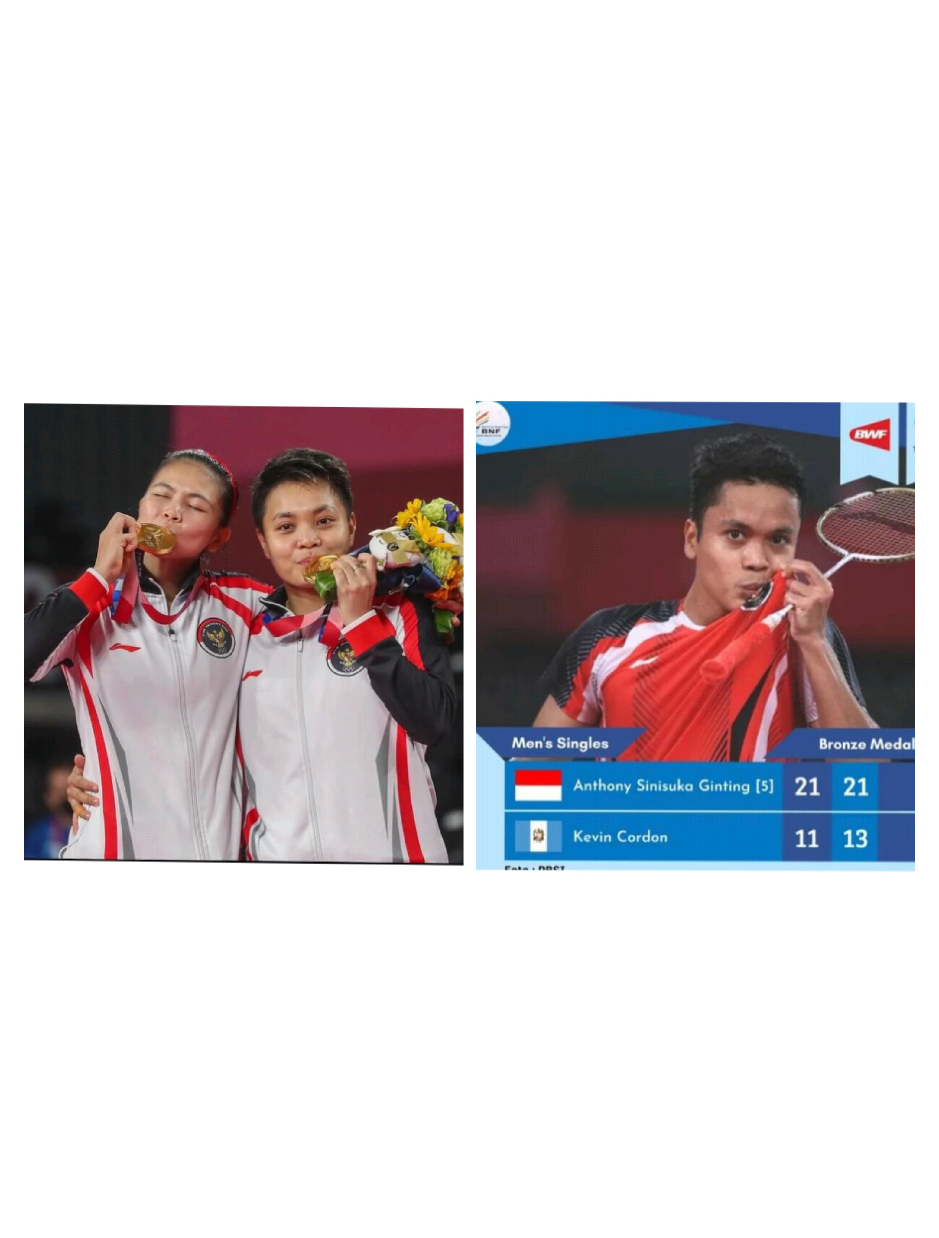 Greysia-Apriyani dan Anthony Sabet Medali Gubsu dan Wabup Karo Luapkan Rasa Bangga