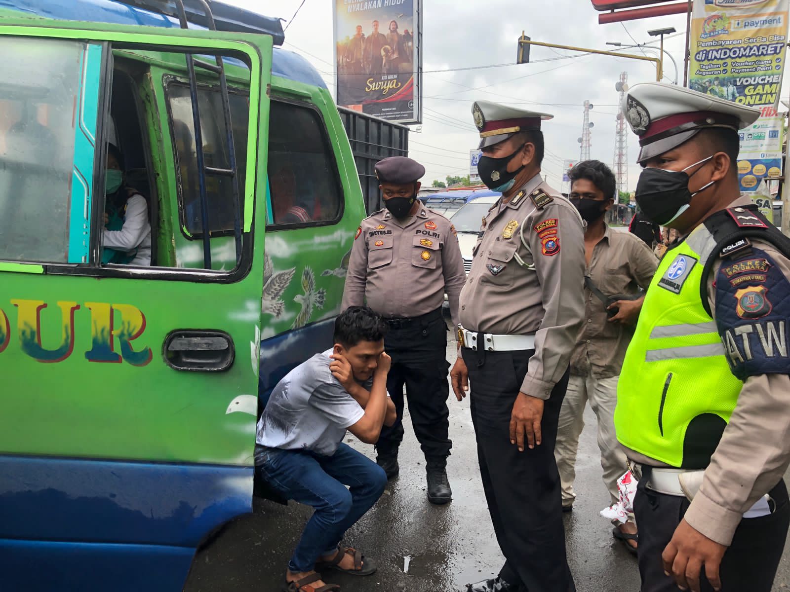 Polres Batu Bara Gelar Operasi Yustisi Prokes di Simpang Empat Lima Puluh