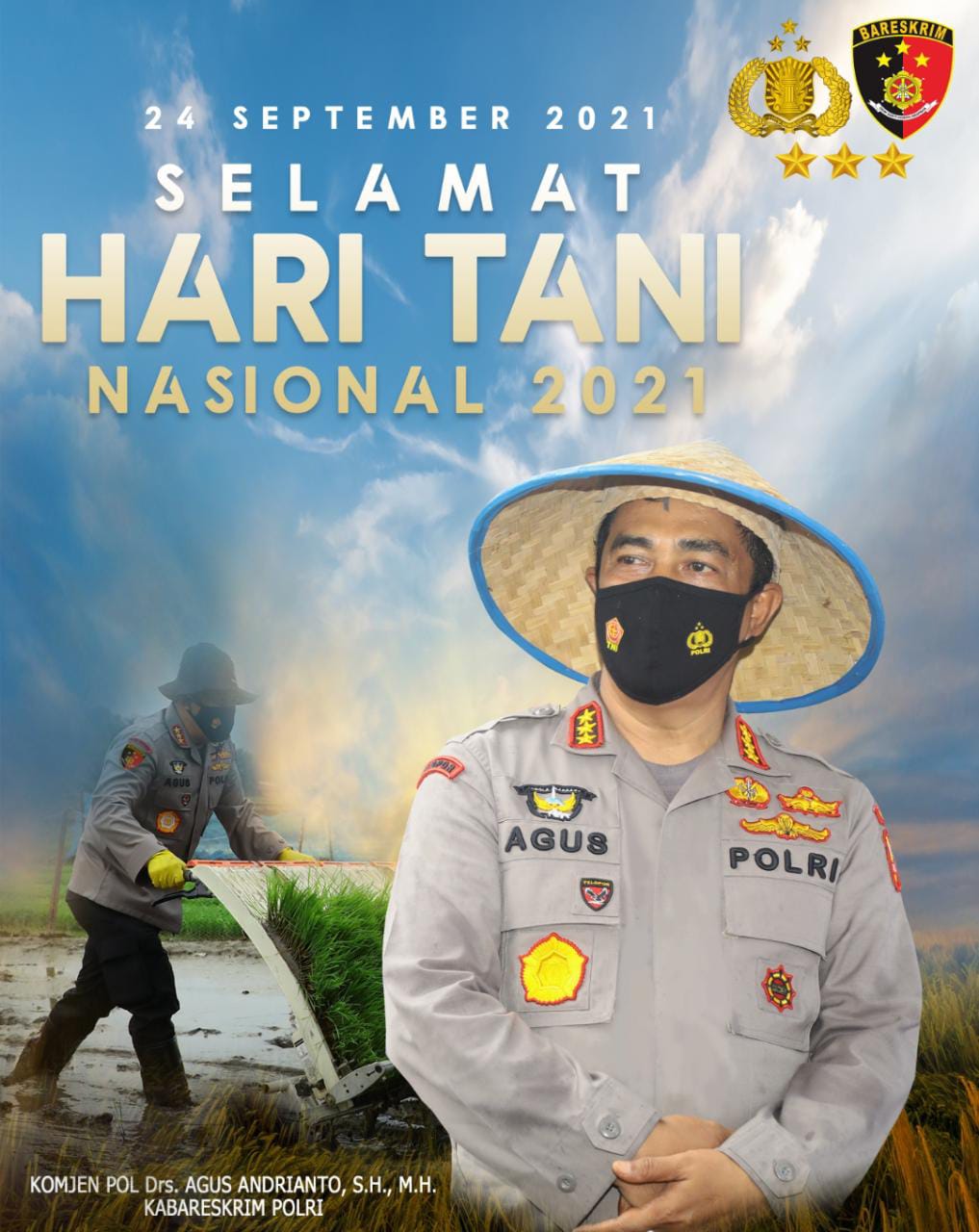 Hari Tani Nasional Kabareskrim : Kita Harus Hormati Para Petani