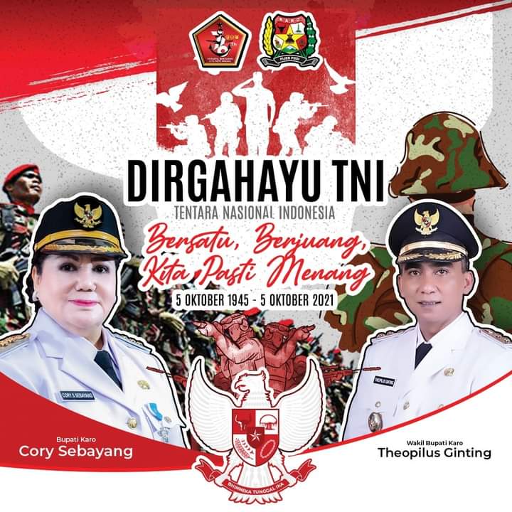 Bupat Dan Wabup Karo Ucapkan Dirgahayu TNI ke-76