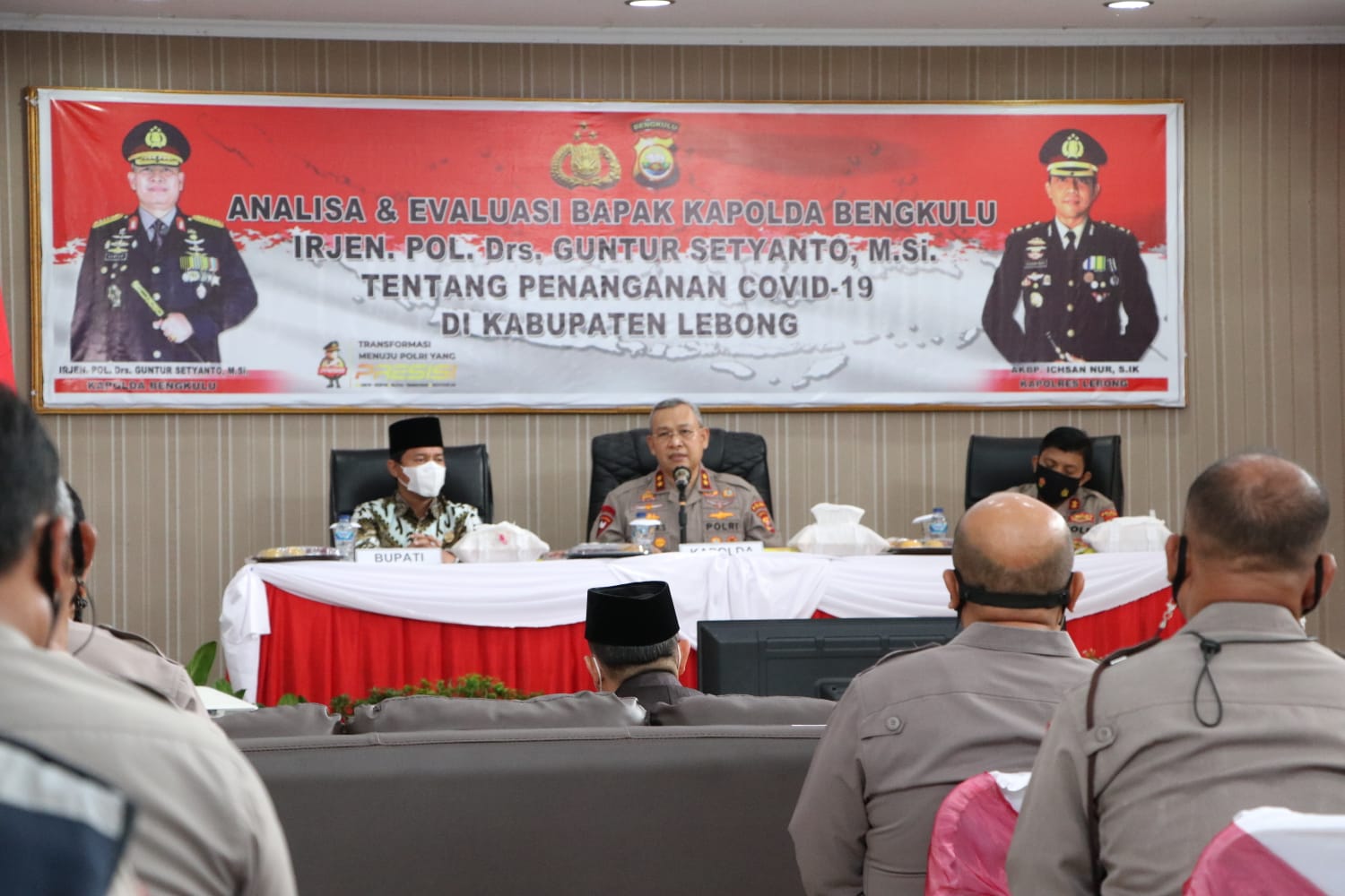 Gencarkan Vaksinasi, Kapolda Bengkulu Anev Penanganan Covid 19 Di Polres Lebong