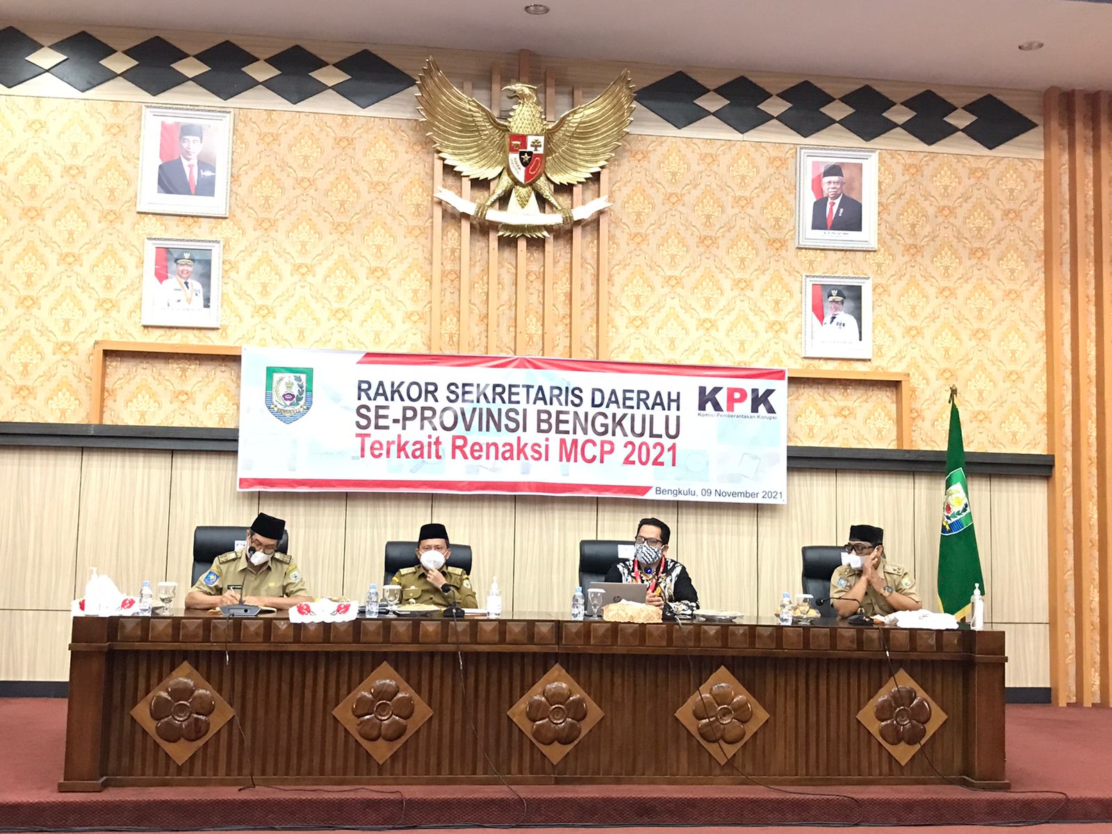 Rakor Sekda se-Provinsi Bengkulu Bahas Renaksi MCP Tahun 2021