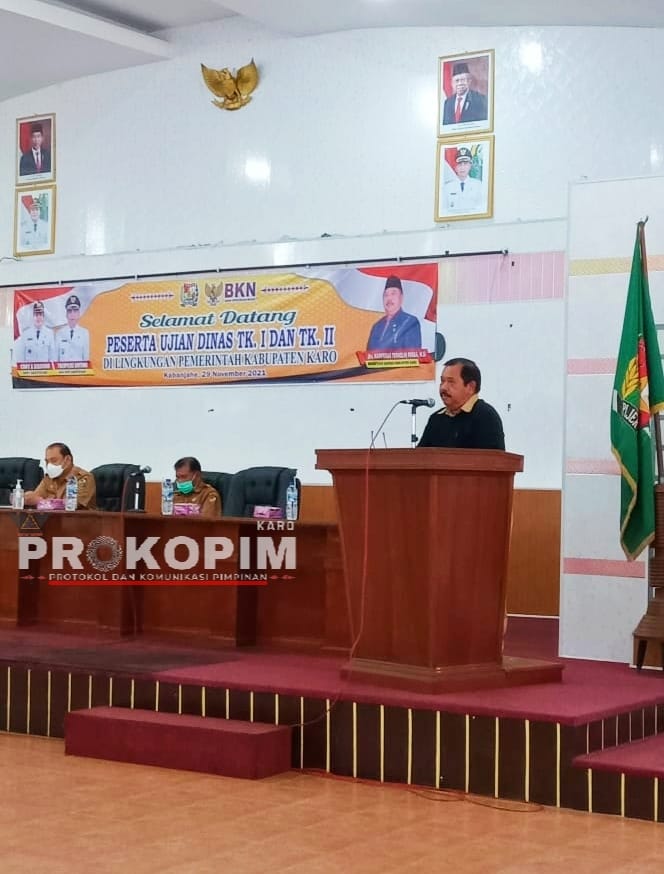 Sekda Karo Buka Kegiatan Ujian Dinas dan Kenaikan Pangkat Penyesuaian Ijazah