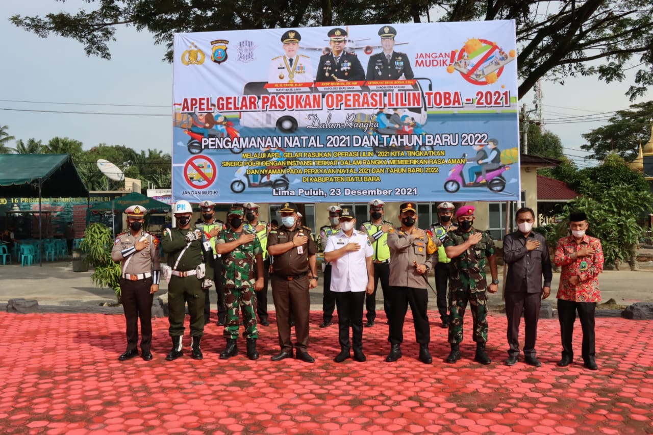 Bupati Batubara Pimpin Apel Gelar Pasukan Ops Lilin Toba 2021
