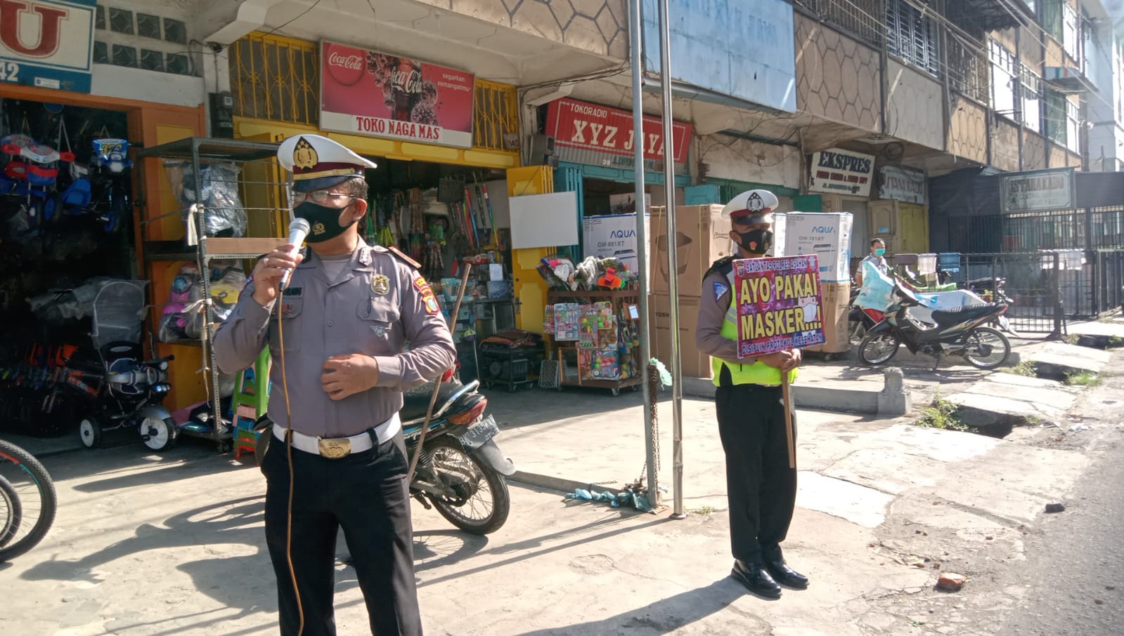 Sat Lantas Polres Asahan Gelar Kampanye Himbauan Prokes dan Keselamatan Berlalu Lintas