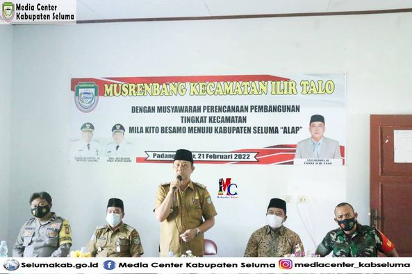 Asisten 3 Membuka Musrenbang Kecamtan Ilir Talo Tahun 2023 