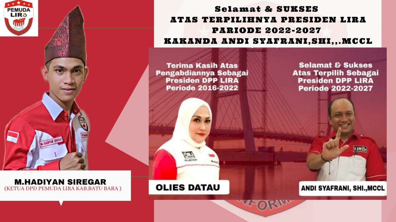 Pemuda Lira Batu Bara Ucapkan Selamat Terpilih Presiden Andi Syafrani