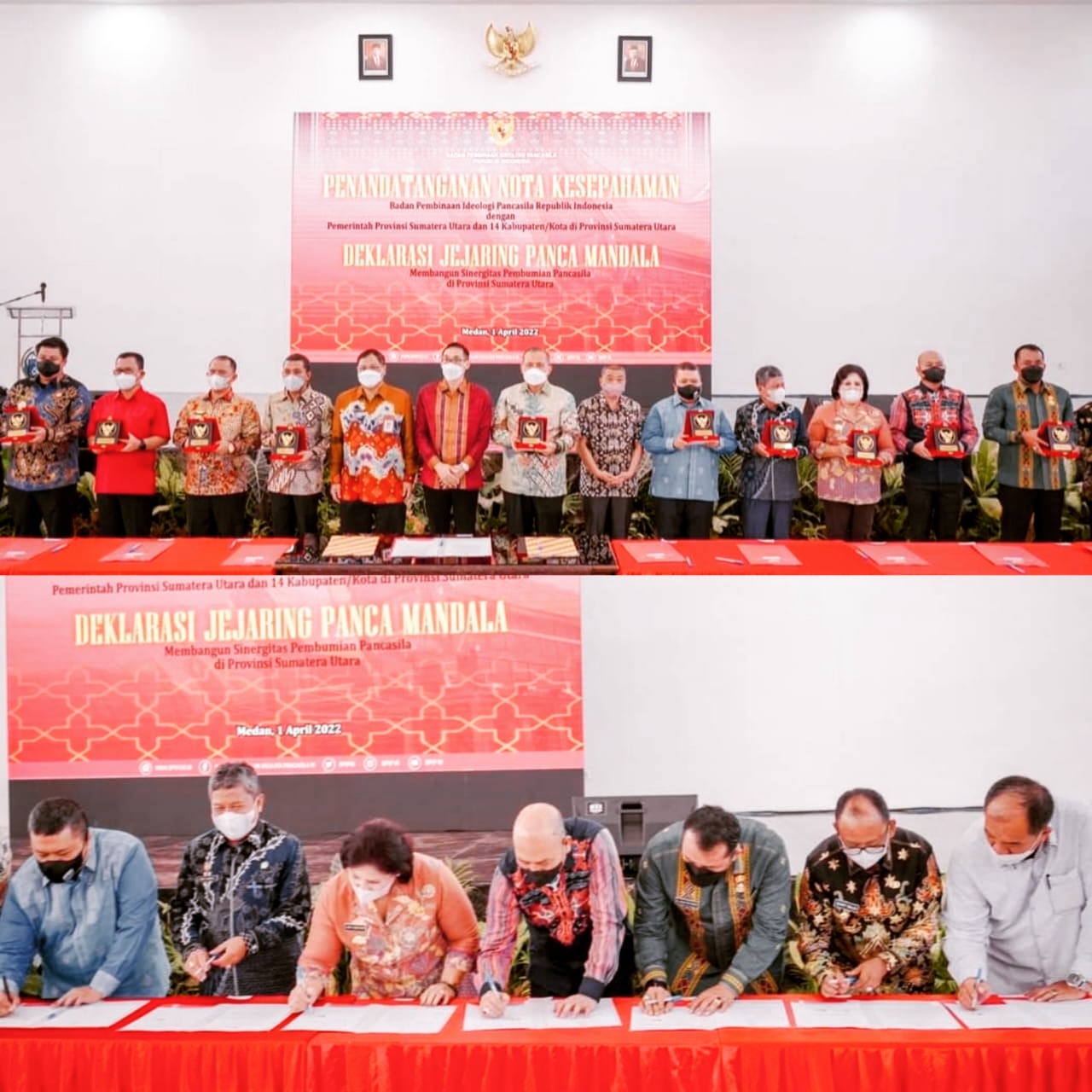 Bupati Karo Bersama 13 Kada Se-Sumut Tandatangani Nota Kesepahaman BPIP RI