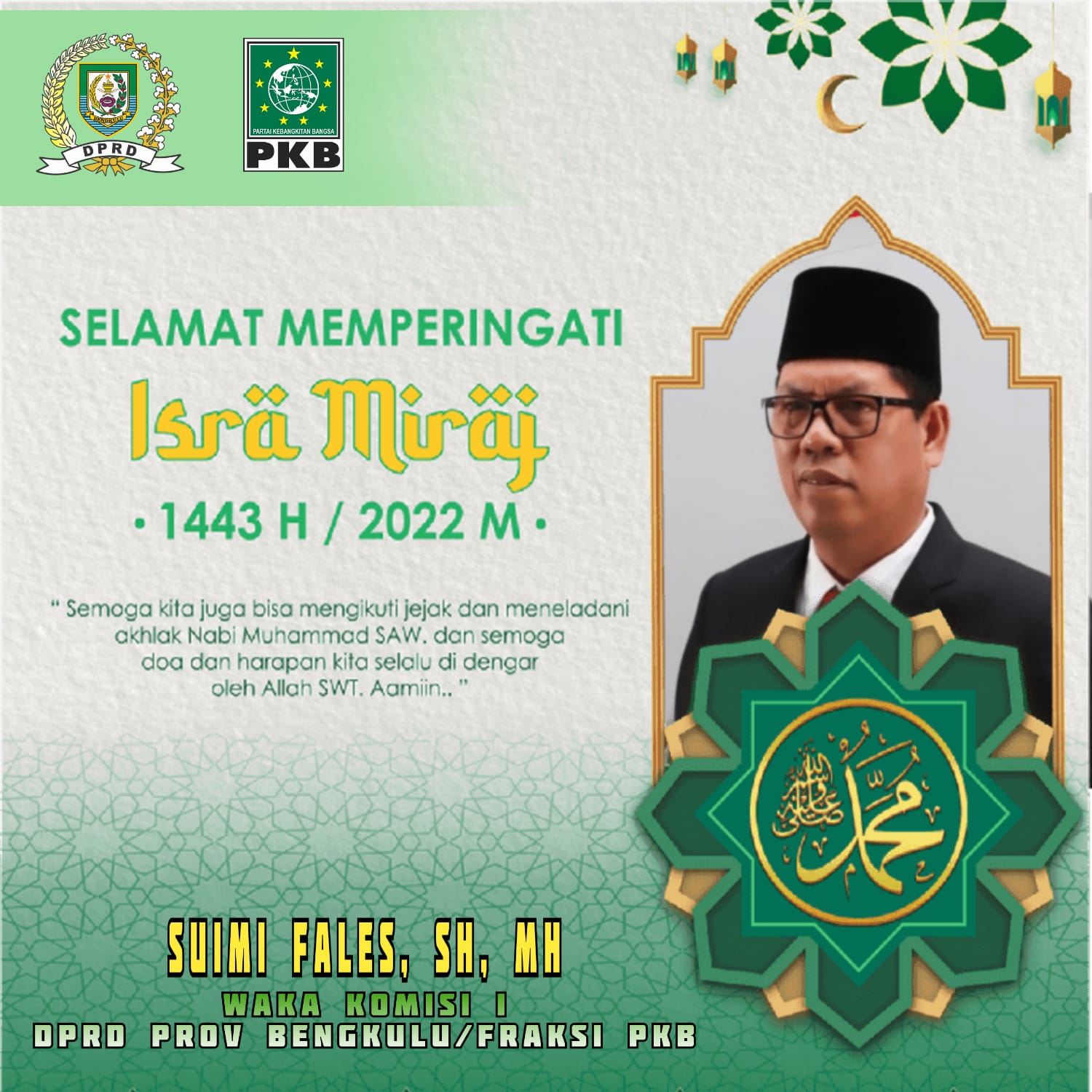 Suimi Fales Ucapkan Selamat Memperingati Hari Isra Miraj