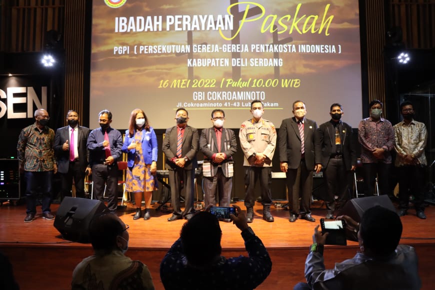 Kapolresta Deli Serdang Hadiri Perayaaan Paskah Persekutuan Gereja-Gereja Pentakosta Indonesia