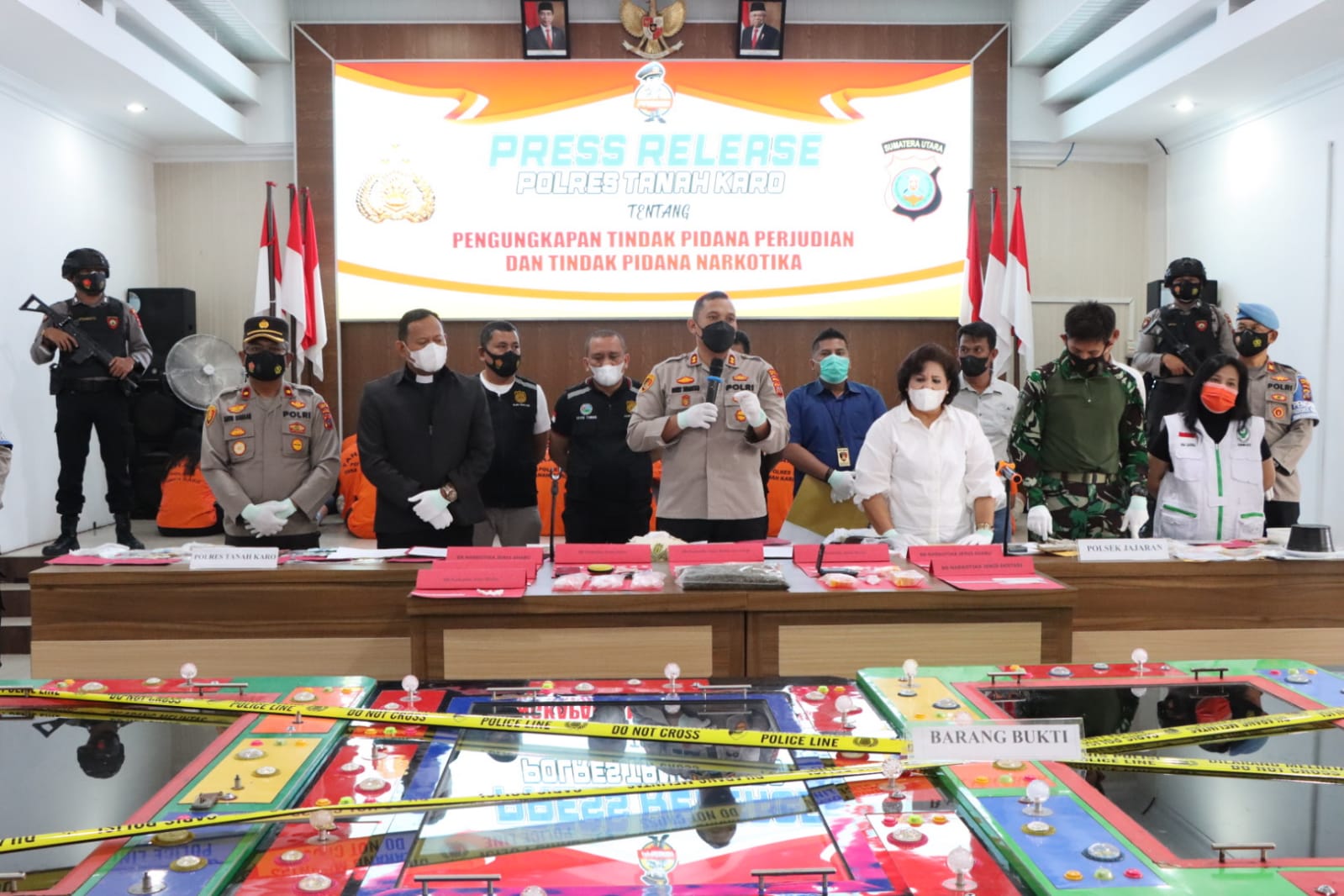 Kapolres Bersama Forkopimda Gelar Press Release Tindak Pidana Judi dan Narkoba