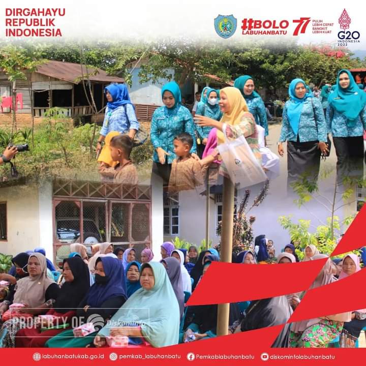 Ketua TP PKK Labuhanbatu Berikan Bansos Kepada Warga Tanjung Medan