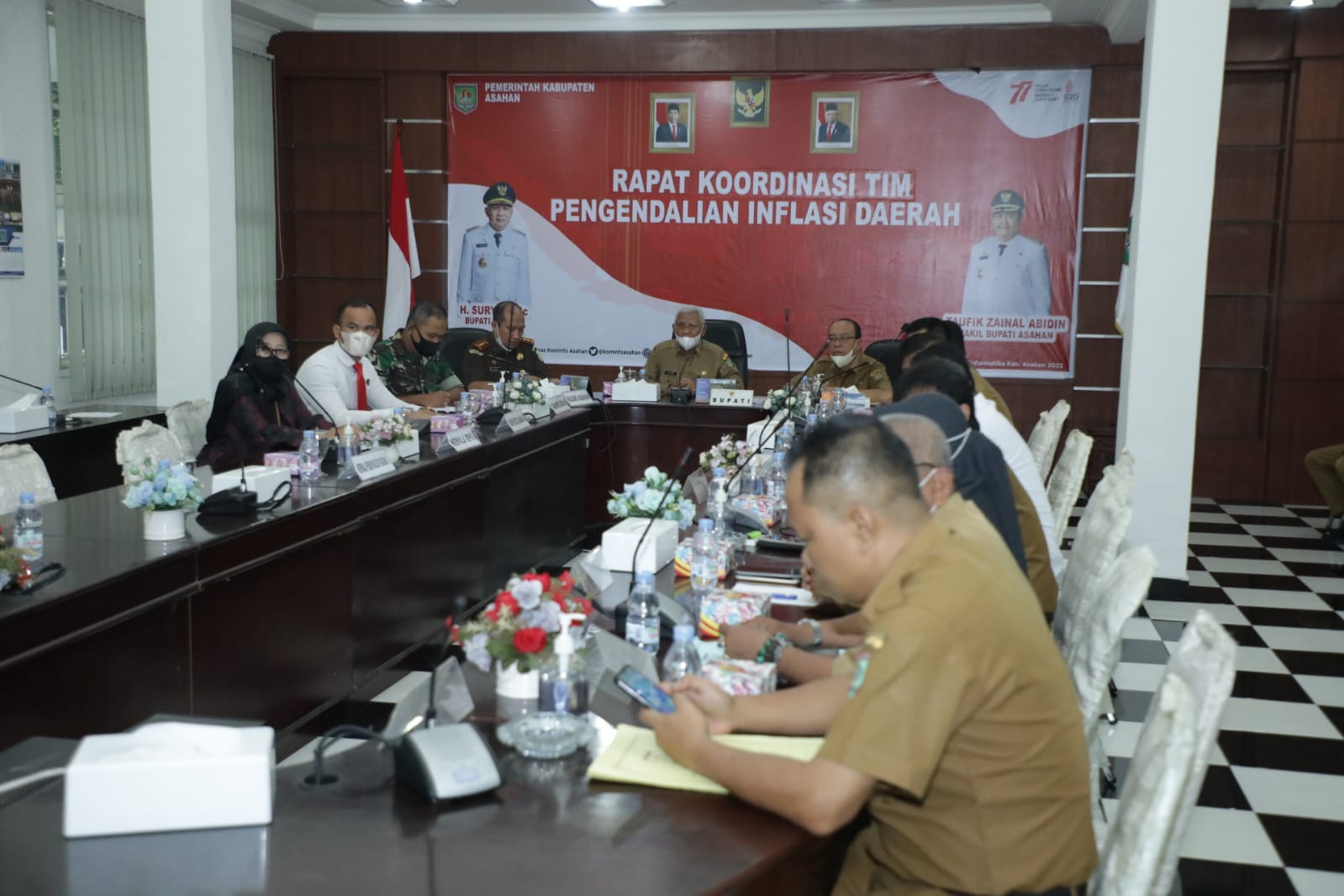 Bupati Asahan Ikuti Rakornas Pengendalian Inflasi Tahun 2022 secara Virtual