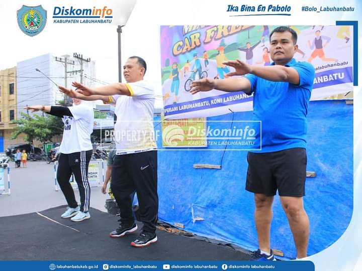 Pemkab Labuhanbatu Ikut Serta Dalam Senam Sehat Car Free Day (Foto : Diskominfo Labuhanbatu)
