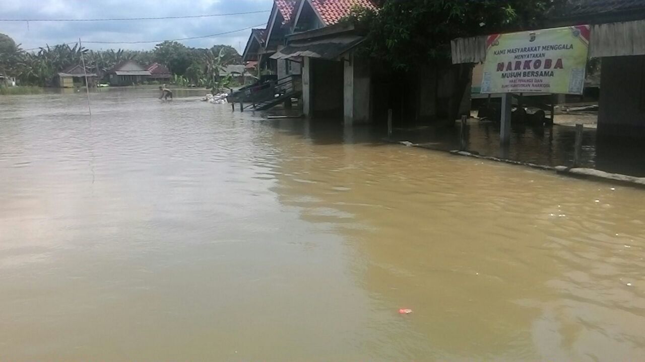 Banjir tampak melanda kabupaten tulang bawang