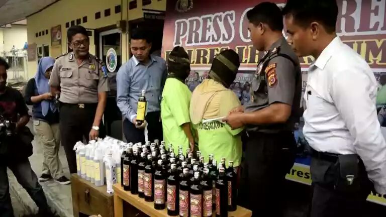 Barang Bukti Miras Yang Di Amankan Polres Lhokseumawe