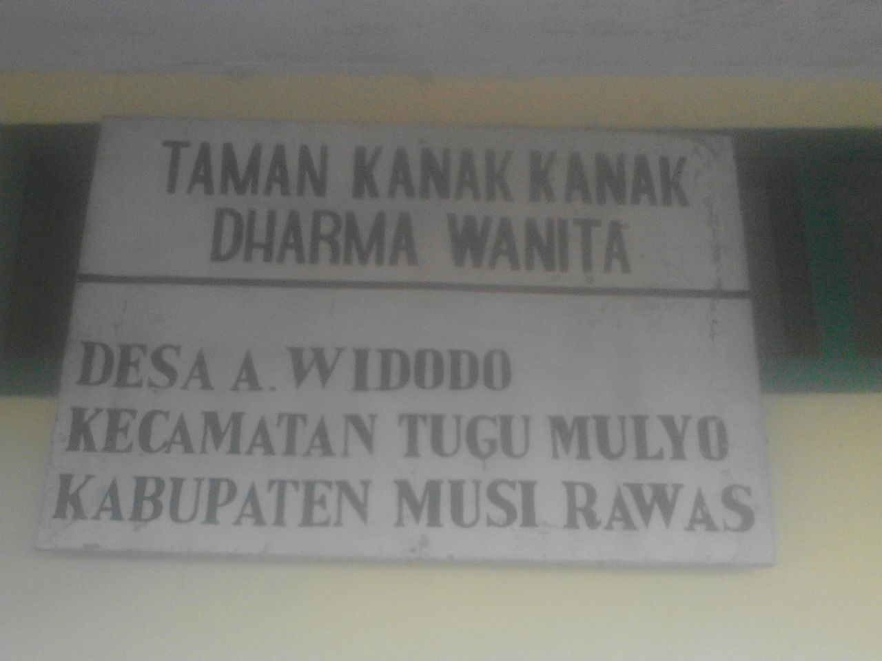 Papan merk Paud Dharma Wanita Desa Widodo